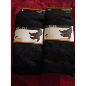 4 Pair Women's George Dress Socks Shoe Size 4-10 Black